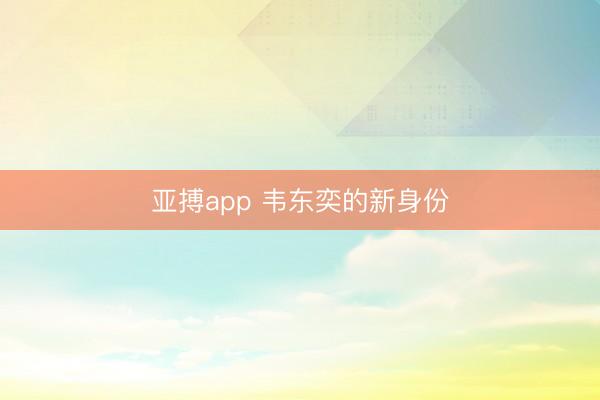 亚搏app 韦东奕的新身份