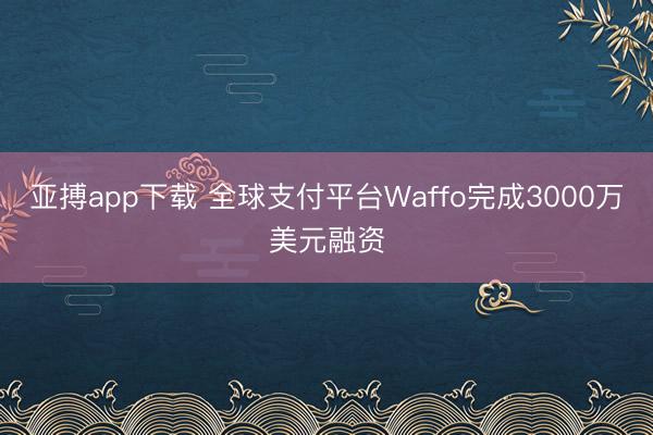 亚搏app下载 全球支付平台Waffo完成3000万美元融资