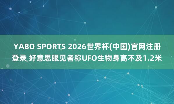 YABO SPORTS 2026世界杯(中国)官网注册登录 好意思眼见者称UFO生物身高不及1.2米