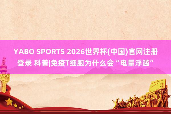 YABO SPORTS 2026世界杯(中国)官网注册登录 科普|免疫T细胞为什么会“电量浮滥”