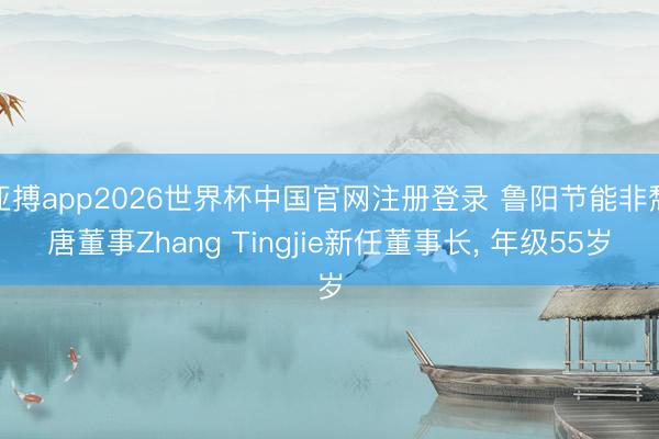 亚搏app2026世界杯中国官网注册登录 鲁阳节能非颓唐董事Zhang Tingjie新任董事长， 年级55岁