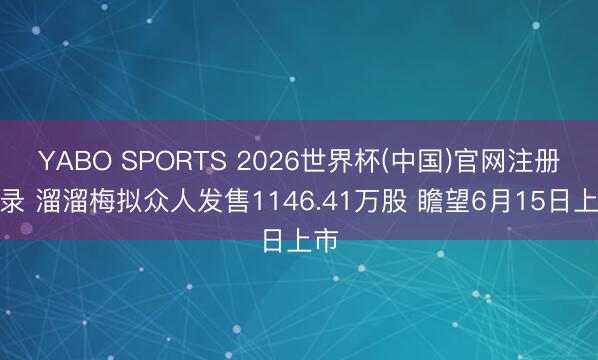 YABO SPORTS 2026世界杯(中国)官网注册登录 溜溜梅拟众人发售1146.41万股 瞻望6月15日上市