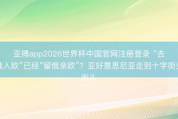 亚搏app2026世界杯中国官网注册登录 “去俄入欧”已经“留俄亲欧”？亚好意思尼亚走到十字街头